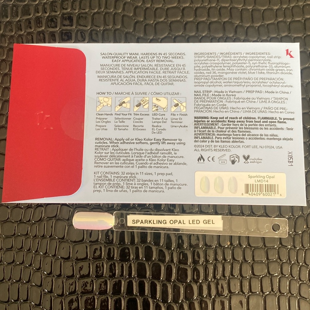 NWT Kleo Kolor Gel Nails in style sparkling opal includes led and remover 🦄🦄🦄